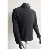 Spring Long Sleeved T-shirt Men Slim Fit Casual Stand Up Collar T Shirt Men Streetwear Korean Casual Pullover T Shirt Mens Top