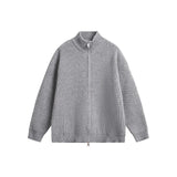 New Korean Fashion Men Cardigan Jacket Light Luxury Trendy Turtleneck Knit Zip-up Long Sleeve Sweater Coat High Quality Knitwear