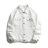 Autumn Men's Oversize White Denim Jacket Fashion Streetwear Cotton Casual Loose High Quality Jean Coats Blue Green Black