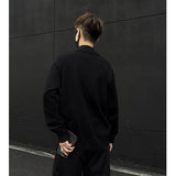 Men's Light Luxury Knit Mock Neck Sweater Autumn Winter Fashion Korean Long Sleeve Streetwear Leisure All-match Knitwear