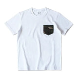 265g Thick Retro Cotton Heavy T-shirts Seamless Round Neck Pocket Short-sleeved Tshirts Men Tops Tee Breathable Skin-friendly