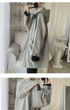 Hooded Trench Men Baggy Zip-up Overcoat Fashion Ulzzang Handsome Daily Pockets Mature Streetwear Personality Spring Autumn Soft