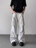 Ropa Y2K Fashion Multi Pockets White Pleated Baggy Jeans Cargo Pants For Men Clothes Wide Leg Loose Casual Lady Trousers