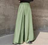 Men Irregular Pants Solid Color Button Joggers Loose Wide Leg Trousers Men Streetwear Fashion Casual Skirts Pants