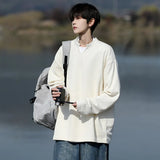Long Sleeve V-Neck T-Shirt mens Solid Color Spring  Casual Basic Top  Plain Tee Shirt Breathable Comfort Stretch Soft plus size