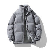 Winter Solid Color Parka Men Thick Hooded Jacket New Trend Warm Harajuku Coat Male Casual Zipper Jackets Windproof Outwear