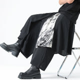 Men Casual Black Pants Men Irregular Style Trendy Japanese Pants Male Samurai Skirt Summer Bottoms Man Streetwear Trousers