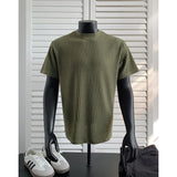 Men Slim Fit Ice Silk Cool Comfort Round Neck Plain Color Summer T Shirt Breathable Lightweight Soft Basic Undershirt Casual Tre