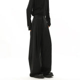 Grey Black Suit Pants Men Oversized Society Mens Dress Pants Korean Casual Loose Wide Leg Pants Mens Office Formal Trousers