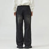 Men New Summer Baggy Jeans Male Fashion Straight Wide Leg Casual Wash Denim Trousers High Street Hot Sale Loose Trousers