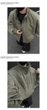 Jacket Mens Casual Jacket Solid Stand Collar Loose Fit Zipper Autumn Coat Ribbed Cuffs Relaxed Outerwear