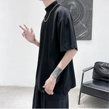 Men Tshirt Solid Streetwear Turtleneck Hip Hop Male Oversized T shirts Man Casual Short Sleeve Top Tees Black/White/Purple