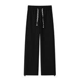 Black Casual Pants Men Fashion Oversized Wide Leg Pants Men Streetwear Hip-hop Loose Pleated Pants Mens White Trousers