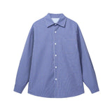 Long Sleeved Shirt Men Oversized Casual Plaid Shirt Men Streetwear Korean Loose Blue Casual Shirt Mens Shirts Plus Size 5XL