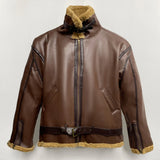 Autumn And Winter Leather Jacket Mens Casual Outdoor Leather Warm Jacket Parker Pilot Fur One-Piece Men's Jacket New Style