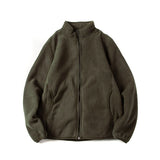 American Warm Fleece Sweatshirt Imitation Lamb Velvet Coat Korean Autumn Winter Men's Thickened Simple Zipper Up Lapel Jacket