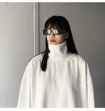 Turtle Neck Long Sleeve T-shirts Men Plus Velvet Warm Basic Solid Korean Style Loose CouplesTops Mens Clothes Streetwear Ins