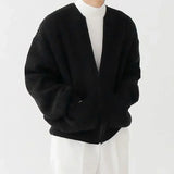Autumn Zipper-Up Knitted Sweatercoat for Men Solid Casual Slim Baisc Cardigan Hombre Round Neck Pocket  Tops Male Outwear