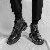 Men's formal Chelsea ankle boots fashion black Brugge natural leather wedding shoes men's office shoes