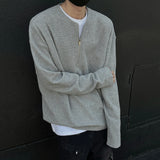 Autumn Men‘s Long Sleeve T-shirts Half Zipper O-Neck Tops Tees Solid Boys Streetwear Hip Hop Clothes