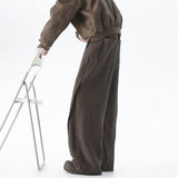 Brown Suit Pants Men Oversized Fashion Society Mens Black Dress Pants Korean Loose Wide Leg Pants Mens Office Formal Trousers