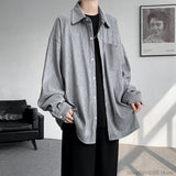 High Quality Long Sleeve Ice Silk Shirts Men Loose Daily Casual Single Breasted Popular Streetwear Male Spring Autumn Harajuku