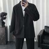 Blazers Men Casual Solid Color Loose Long Sleeve Suit Jacket Streetwear for Male Daily Outerwear Autumn Suit's Tops Chic