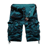 US Size New Camouflage Loose Cargo Shorts Men Cool Summer Military Camo Short Pants Homme Cargo Shorts (Without Belt)