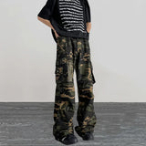 Cyber Y2K Streetwear Camouflage Baggy Tracksuit Cargo Pants Men Clothes Multi Pockets Male Casual Long Trousers Moda Hombre
