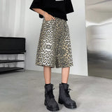 Leopard Print Design Personality Trendy Seven-point Pants Korean Original New Men Fashion Street Men's Shorts LZ3181