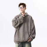 Men Striped Hooded Sweatshirt Spring Casual Streetwear Cotton Blend Pullover Comfortable Fashion Trendy Oversized Neutral