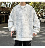 Spring Casual Fashion Tie-dye Hoodies for Men Sweatshirt O Neck Black White Hip Hop Pullover Streetwear Korean Harajuku