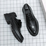 Men's Leather Shoes Italian Brand Business Dress Versatile Casual Shoes High Quality Brown Classic Shoes Large Size 38-46
