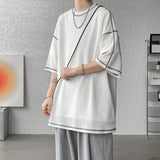 Summer Short Sleeve T-shirt Men Fashion Oversized Black T Shirt Men Streetwear Hip Hop Loose O-Neck White Tshirt Mens Top S-2XL