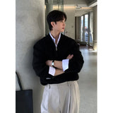 Lapel Sweater Men Warm Zipper Knitted Pullover Sweater Men Streetwear Korean Loose Long Sleeved Sweater Mens Jumper Clothes