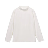 Spring Long Sleeved T-shirt Men Slim Fit Casual Stand Up Collar T Shirt Men Streetwear Korean Casual Pullover T Shirt Mens Top