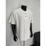2025 New Summer Men and Women Trendy Personalized Waffle Short Sleeve Couple Loose Retro Harajuku Casual T-shirt Top harajuku
