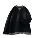 Spring Long Sleeved T-shirt Men Fashion Gray Black Checkered T Shirt Men Streetwear Korean Loose Round Neck T Shirt Mens Top