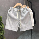 Men's Clothing Solid Color Trendy Casual Shorts Summer New Brand Versatile Sport Drawstring Shorts Fashion Casual Loose