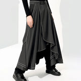 Men Irregular Skirts Loose Joggers Personality Solid Color 2024 Casual Men Bottoms Streetwear Fashion Male Skirts S-5XL