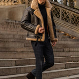 Autumn And Winter Leather Jacket Mens Casual Outdoor Leather Warm Jacket Parker Pilot Fur One-Piece Men's Jacket New Style