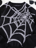 New Popular Autumn and Winter Spider Web Jacquard Pattern Pullover Sweater Casual Round Neck Knitted Men's Pullover