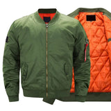 Bomber Jackets Men Casual New Pilot Air Jacket Mens Military Solid Zipper Pilot Jacket Men Bomber Green New Slim Fit Male Coats
