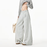 Summer Loose Wide Leg Striped Trousers Unisex High Street Fashion Trendy Casual Wear Oversize Streetwear Long Pants Lightweight