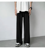 Summer Casual Pants Men Fashion Pleated Pants Men Japanese Streetwear Loose Wide Leg Pants Mens Baggy Ice Silk Trousers M-3XL