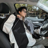 Fashion Spring New Jackets Men Stand Collar Casual Patchwork Color Jacket Men Outwear Clothing Men's Loose Pilot Jacket