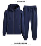 Male 2 Pieces Sweatshirt + Sweatpants Suit 8XL Plus Size New Spring Autumn Clothing Hooded Men Sportswear Sets Casual Pants