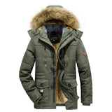 Men Outdoor Jacket Men New Hat Windbreakers Parka Waterproof Fleece Hooded Men's Coats Men's Leisure Velvet Thick Warm Coat