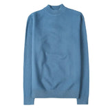 Male High End Fashion Knitted Pullover Sweater Men Half Turtle Neck Winter Woolen Casual Jumper Clothes