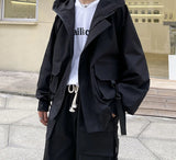 Outdoor Jackets Men Hooded Moto Japanese Style Handsome Pockets All-match Fitness High Street Leisure Autumn Safari Boyfriend